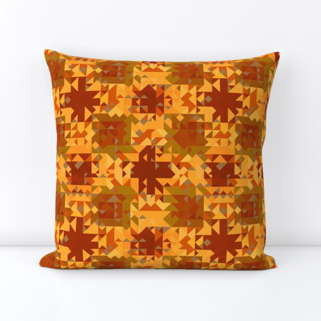 Retro Orange and Wine Geometric