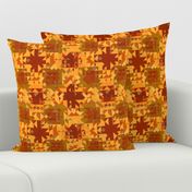 Retro Orange and Wine Geometric