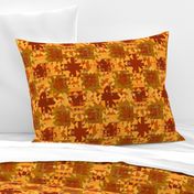 Retro Orange and Wine Geometric