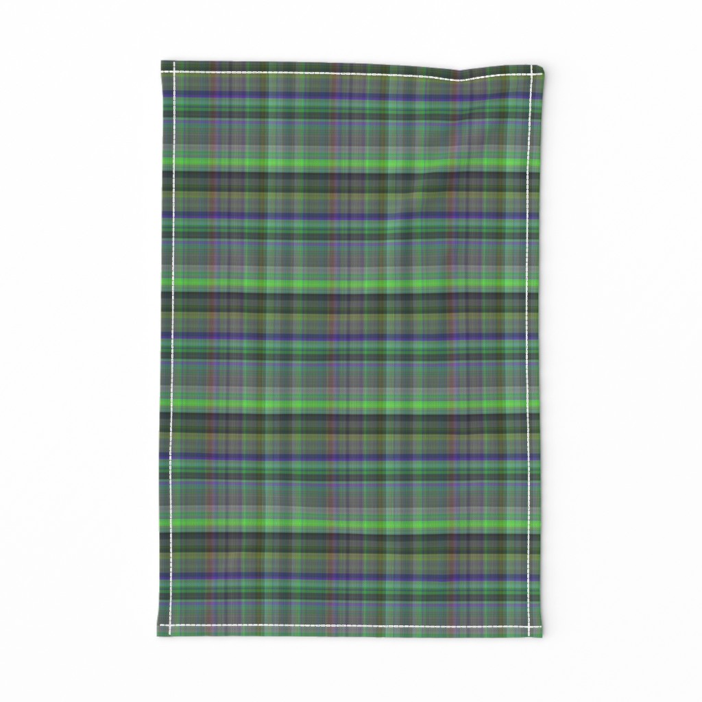 Green with Blue Madras Style Plaid