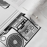 boombox black and white half brick