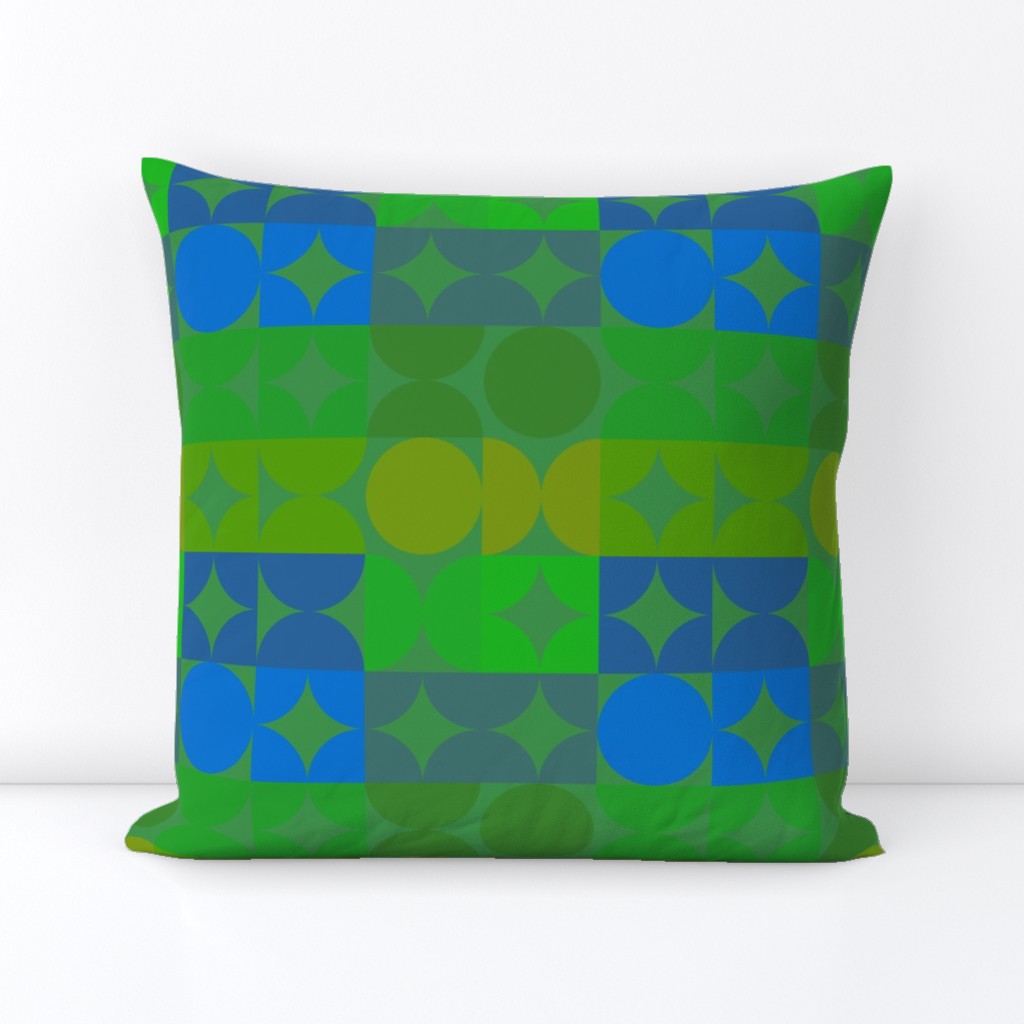 Mod Green and Blue Geometric