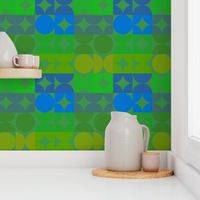 Mod Green and Blue Geometric