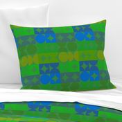 Mod Green and Blue Geometric