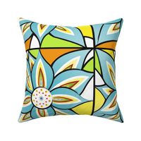 Bold Abstract Floral Square