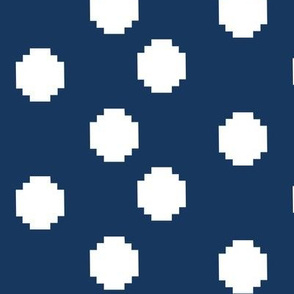 Pixelated Polka Dots in Blue