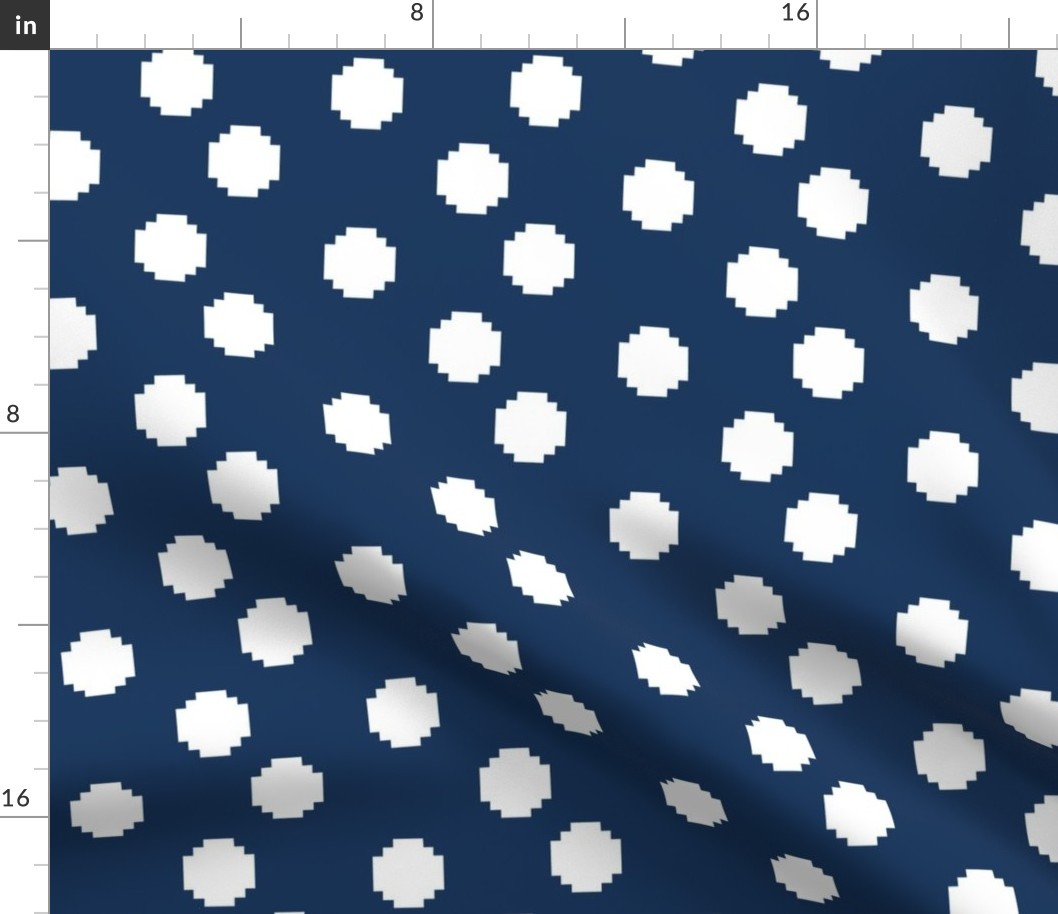 Pixelated Polka Dots in Blue