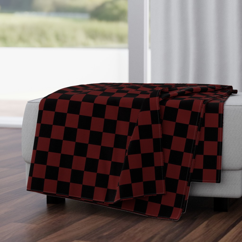 90's Black and Red Buffalo Check Plaid - Large Scale
