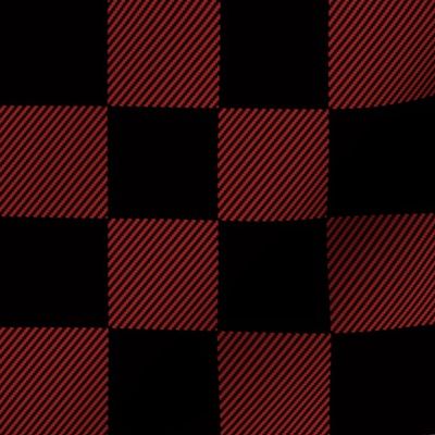 90's Black and Red Buffalo Check Plaid - Large Scale