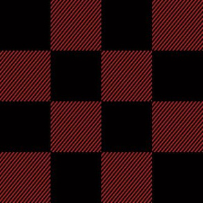 90's Black and Red Buffalo Check Plaid - Large Scale