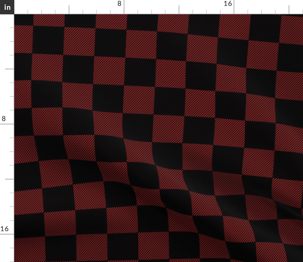 90's Black and Red Buffalo Check Plaid - Large Scale