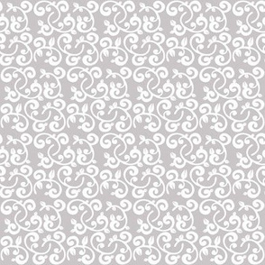 Gray Background Floral Vines