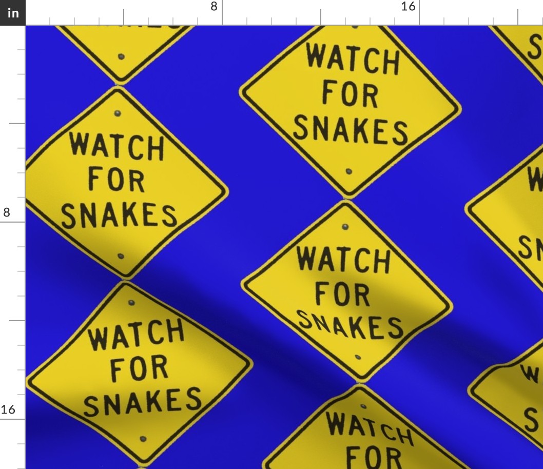 Texas Signs - Watch for Snakes, Diamond back design