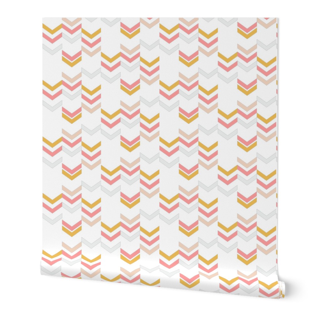 Coral Gold Chevron