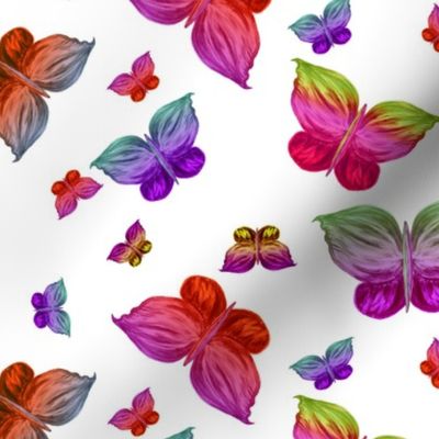 BUTTERFLIES EXOTIC JUNGLE ORCHID FLOWERS large
