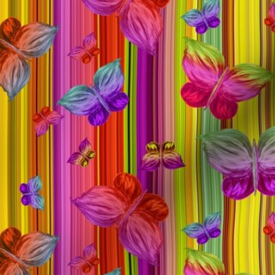 BUTTERFLIES EXOTIC JUNGLE ORCHID FLOWERS  butterfly stripes