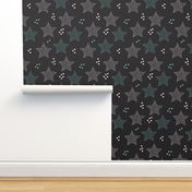 Twinkle twinkle little star cute baby nursery or christmas theme print in black white and blue night