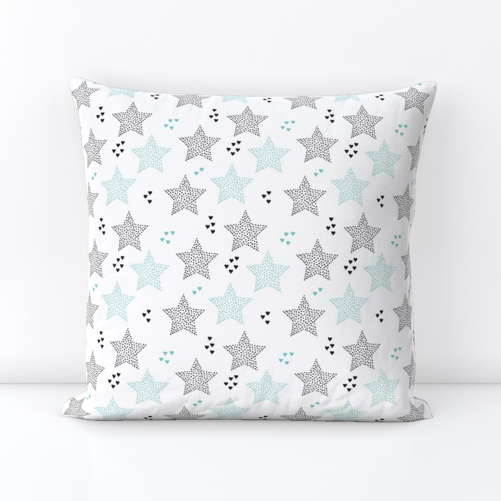 Twinkle twinkle little star cute baby nursery or christmas theme print in black white and blue night