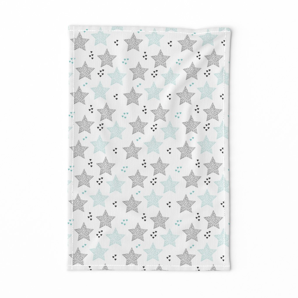 Twinkle twinkle little star cute baby nursery or christmas theme print in black white and blue night