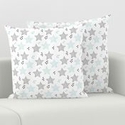 Twinkle twinkle little star cute baby nursery or christmas theme print in black white and blue night