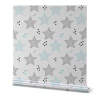 Twinkle twinkle little star cute baby nursery or christmas theme print in black white and blue night