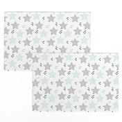 Twinkle twinkle little star cute baby nursery or christmas theme print in black white and blue night