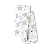 Twinkle twinkle little star cute baby nursery or christmas theme print in black white and blue night