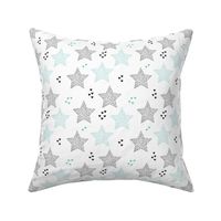 Twinkle twinkle little star cute baby nursery or christmas theme print in black white and blue night