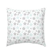 Twinkle twinkle little star cute baby nursery or christmas theme print in black white and blue night