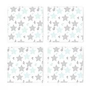 Twinkle twinkle little star cute baby nursery or christmas theme print in black white and blue night