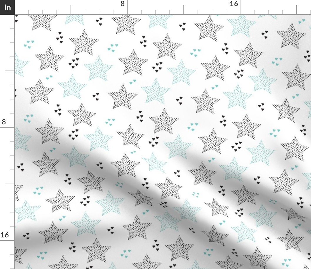 Twinkle twinkle little star cute baby nursery or christmas theme print in black white and blue night