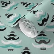 Christmas tree barber mustache french hipster theme illustration 