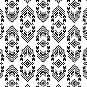 Native American Digital Bead Pattern Black and White