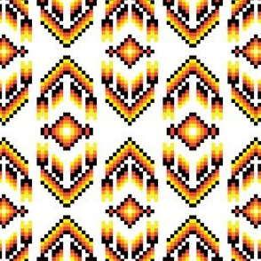  Native American Digital Bead Pattern Black Orange and Solar Yellow