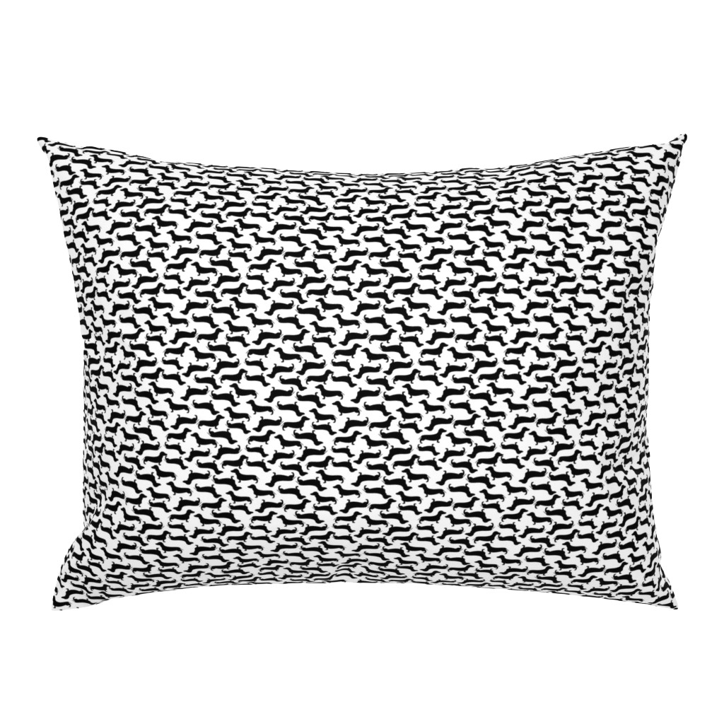 Dachshund Silhouette Pattern Black and White