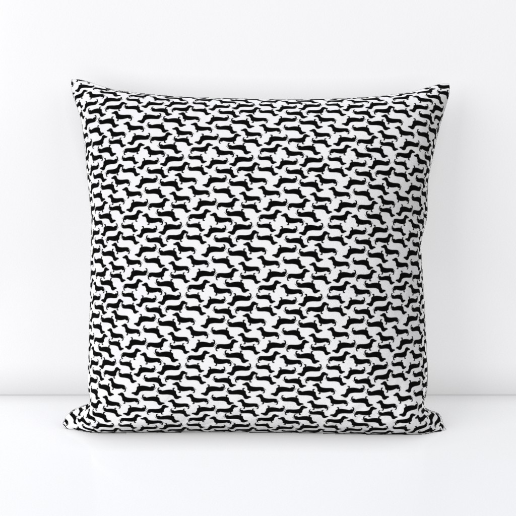 Dachshund Silhouette Pattern Black and White