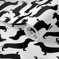 Dachshund Silhouette Pattern Black and White