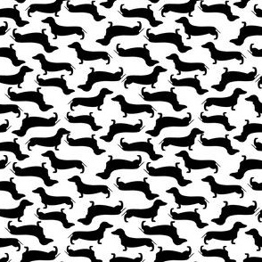 Dachshund Silhouette Pattern Black and White