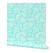 Simple Flowers Bright Blue