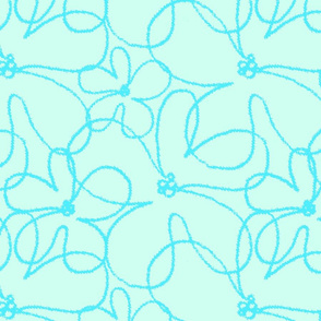 Simple Flowers Bright Blue