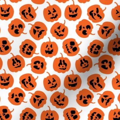 Halloween Pumpkin Cute and Funny Halloween Pumpkin Pattern on White