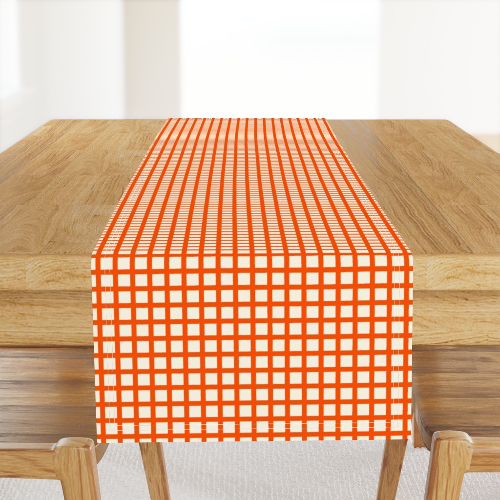 Marquise Orange and Cosmic Latte Gingham 