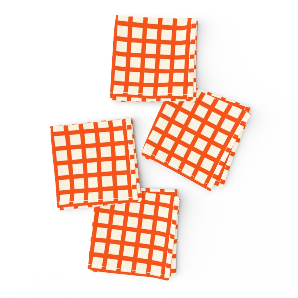 Marquise Orange and Cosmic Latte Gingham 