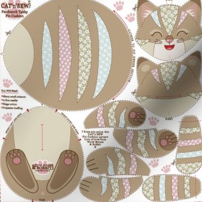 Patchwork Tabby Pin-Cushion