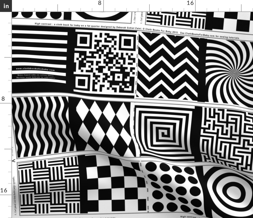 High contrast abstract shapes for baby Fabric