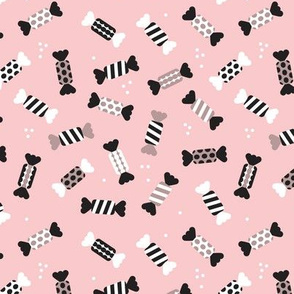 Colorful scandinavian style party candy sweets for birthday and wedding in mint black white and soft pastel pink
