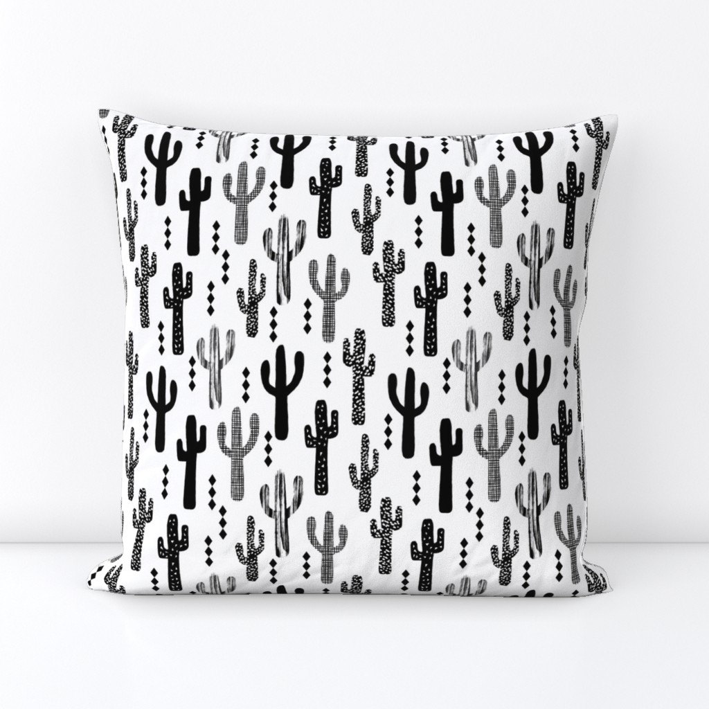 cactus black and white trendy grid tri triangle minimal scandi scandinavian tropical trendy black and white kids clothes decor nursery