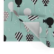 Party balloon fun birthday wedding theme in modern pastel colors mint