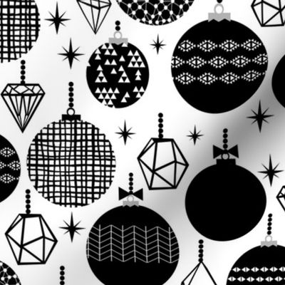 black and white trendy xmas grid holiday ornaments kiddo scandi black and white style