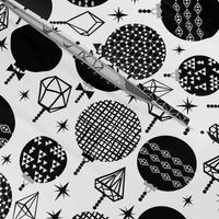 black and white trendy xmas grid holiday ornaments kiddo scandi black and white style